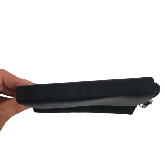 Vtg Luc Benoit Designer Mini Baguette Satin Graduation Tassel Clutch Handbag Blk - Picture 7 of 8